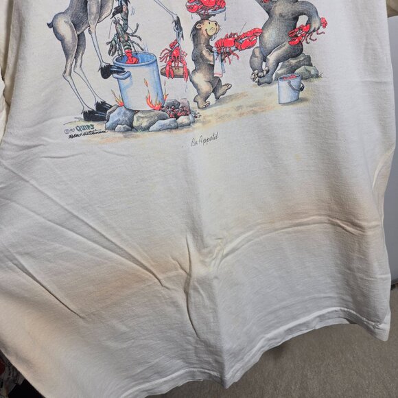 Vintage Maine Tee Made in USA Fruit of the Loom XL Lobster Boil Moose Bear - Picture 5 of 7